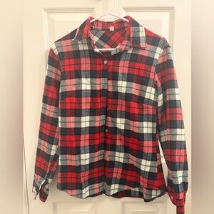 Plaid ladies flannel - Red and Navy